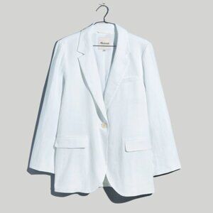 Madewell The Plus Larsen Blazer in 100% Linen | Eyelet White | NWT | 2X